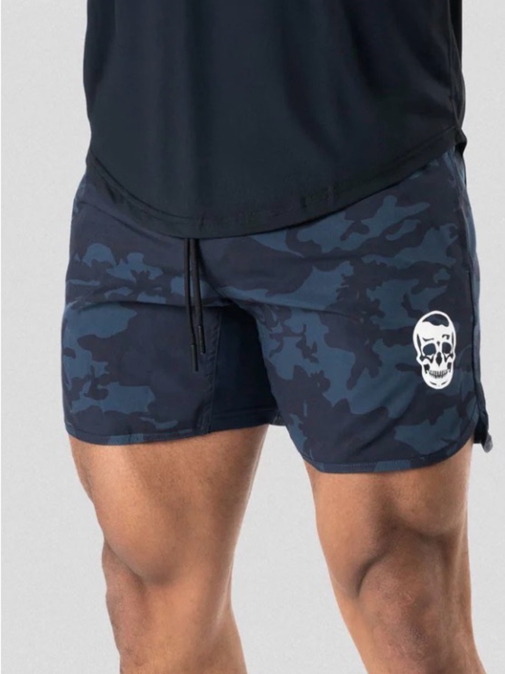 Gymreapers Navy Camo Athletic Shorts. Size M
